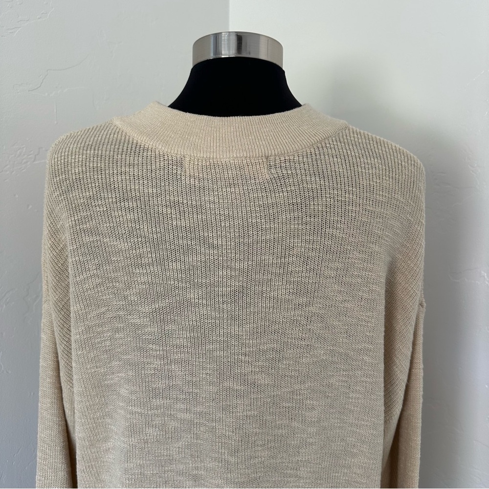 Free People Beach Tan Knit Oversize Sweater Size M - Picture 7 of 11